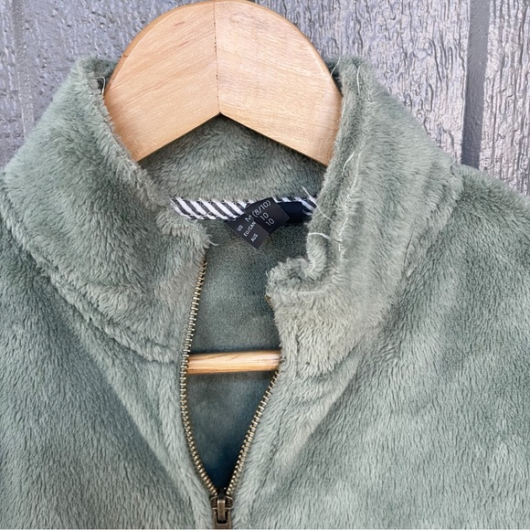 VOLCOM GIRLS PHEELIN PHUZZY ZIP FLEECE - LIGHT ARMY SAGE GREEN WARM JACKET - Picture 5 of 8